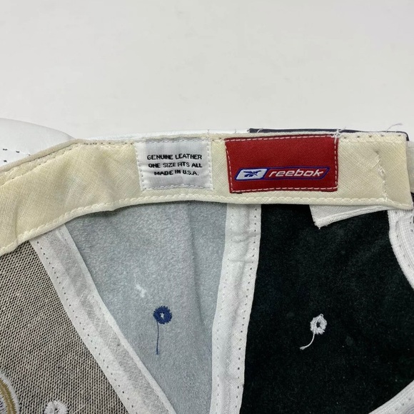 Reebok NFL St Louis Rams Navy Blue & white Leather Baseball Hat Made In U.S.A - Picture 7 of 7